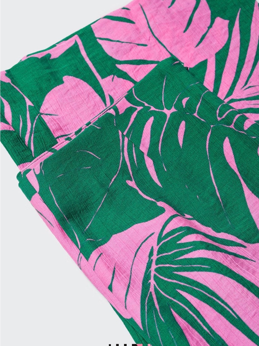 NWT Women's Green & Pink Tropical Wide-Leg Pants - Picture 6 of 7